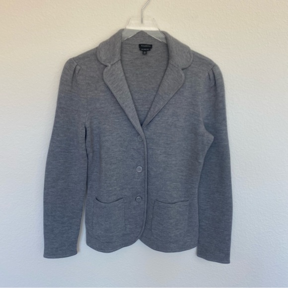 Talbots Classic Gray Pure Merino Wool Sweater Blazer | S - Picture 1 of 9